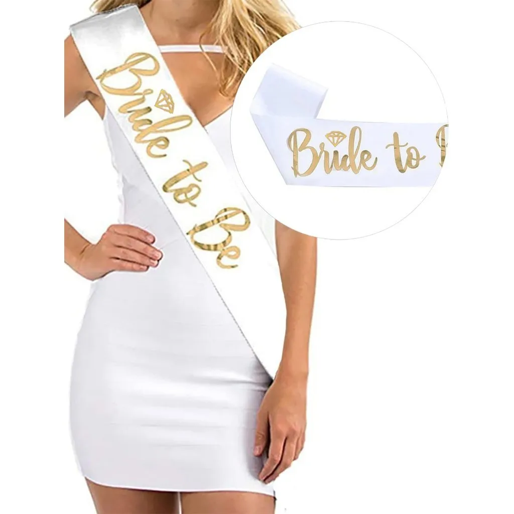 7pcs set Bride To Be Team Bride Satin Sash Bachelorette Party Bridesmaid Gift Wedding Engagement Bridal Shower Party Supplies