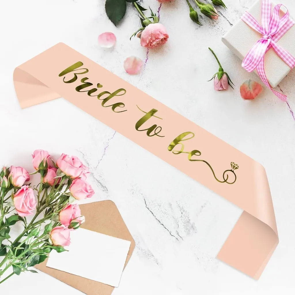 7pcs set Bride To Be Team Bride Satin Sash Bachelorette Party Bridesmaid Gift Wedding Engagement Bridal Shower Party Supplies