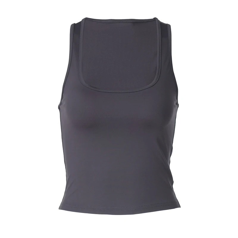 Women's Square Collar Sleeveless Bodycon Crop Tank Top Sexy Elegant Solid Y2K Party Clubwear Summer Outfit Wholesale