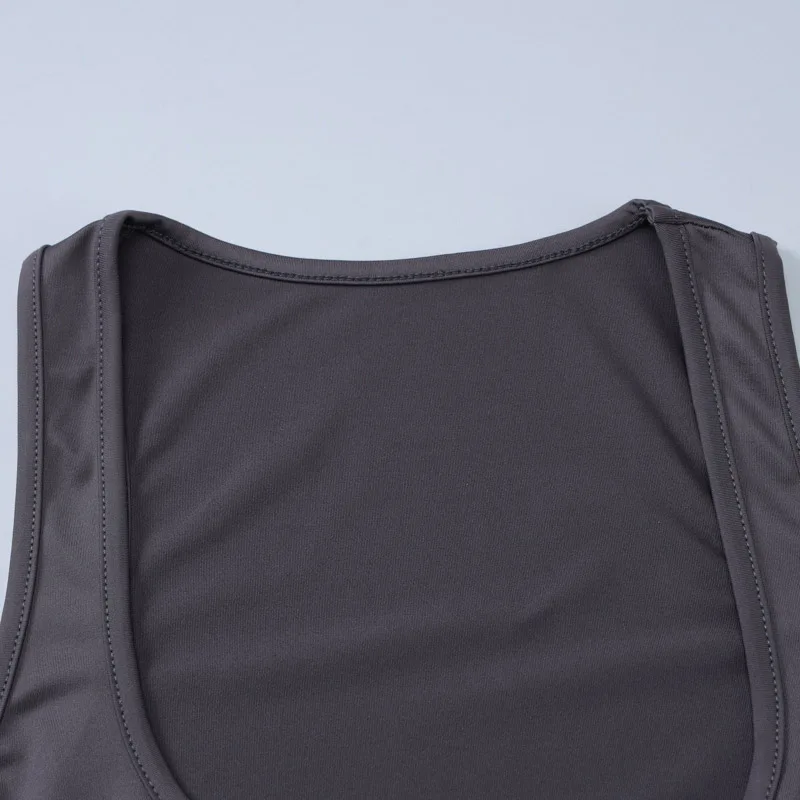 Women's Square Collar Sleeveless Bodycon Crop Tank Top Sexy Elegant Solid Y2K Party Clubwear Summer Outfit Wholesale