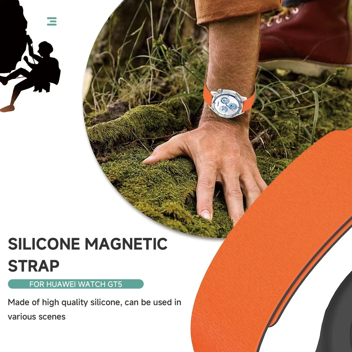 Sport Magnetic strap For Samsung Galaxy Watch 7 6 5 44 40mm 18mm 20mm 22mm Silicone Band for Huawei GT5 Correa Accessories