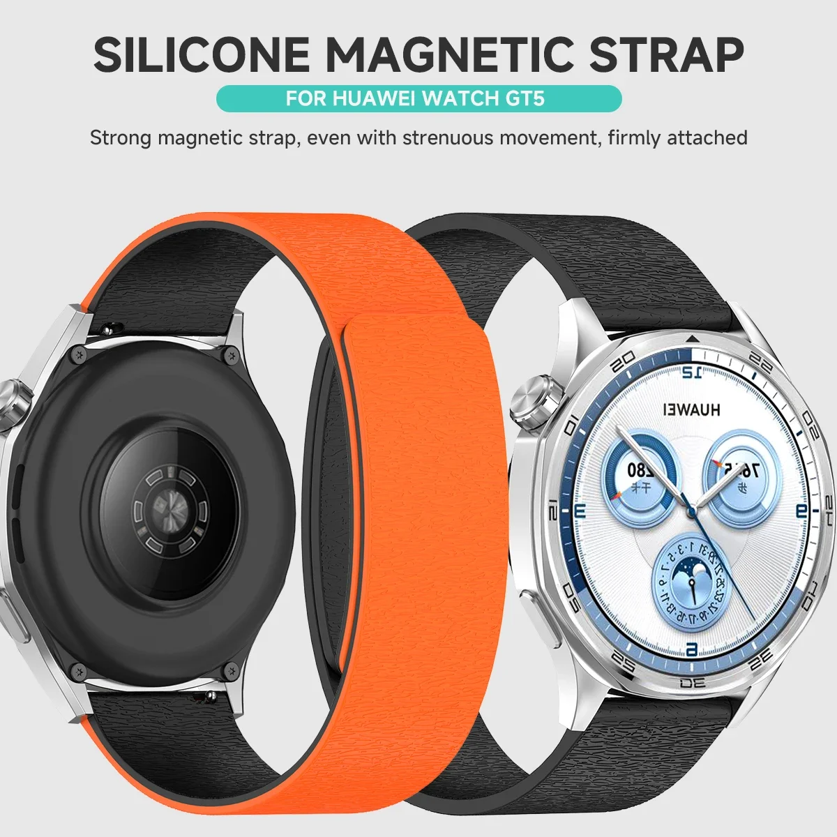 Sport Magnetic strap For Samsung Galaxy Watch 7 6 5 44 40mm 18mm 20mm 22mm Silicone Band for Huawei GT5 Correa Accessories