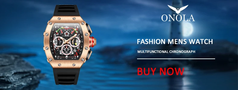 ONOLA Luxury Automatic Watch Men Fashion Hollow Silicone Waterproof Mechanical Watch Men Military Sports Watch Clock
