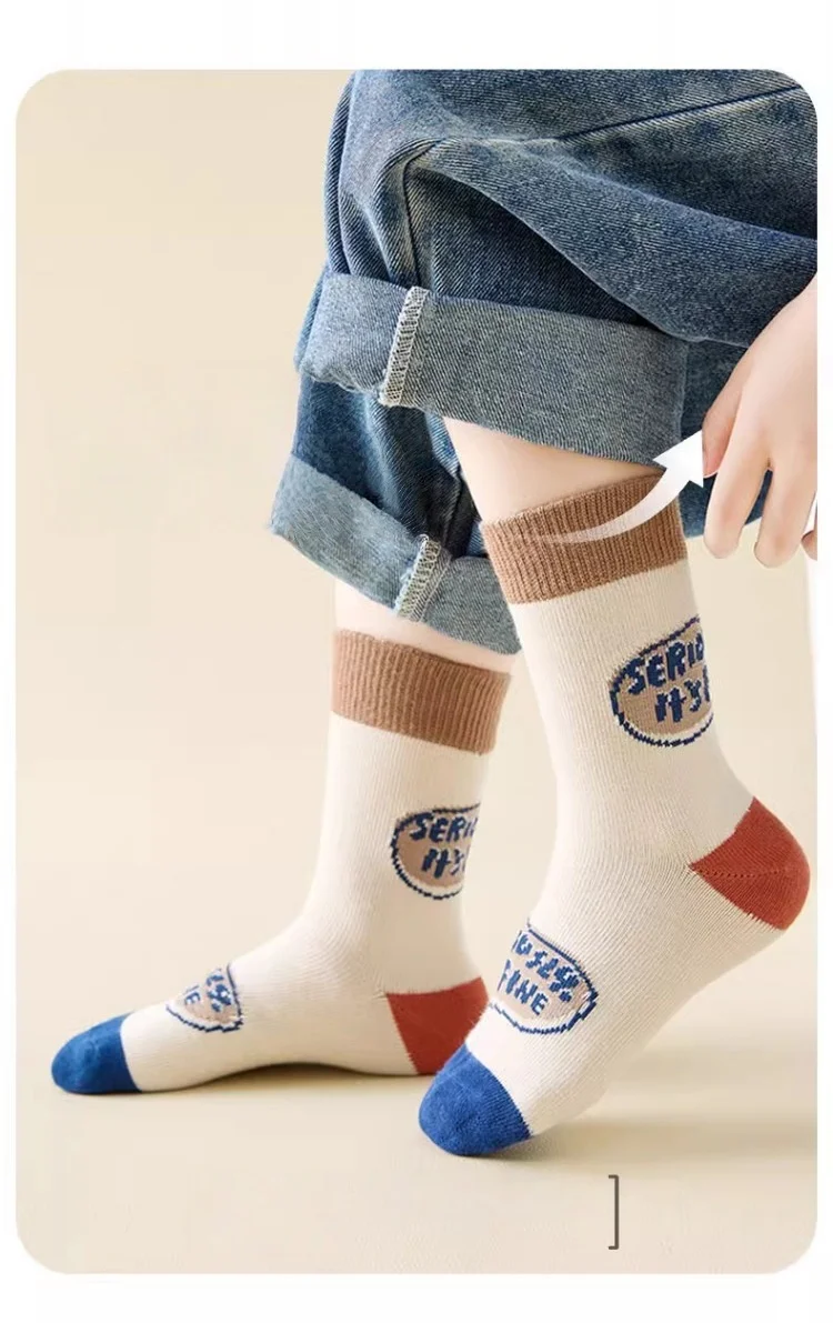 XJK Baby Socks Children Autumn Socks Boys Funny Puppy Pattern Socks 5 Pairs Cotton Socks Kids Sock