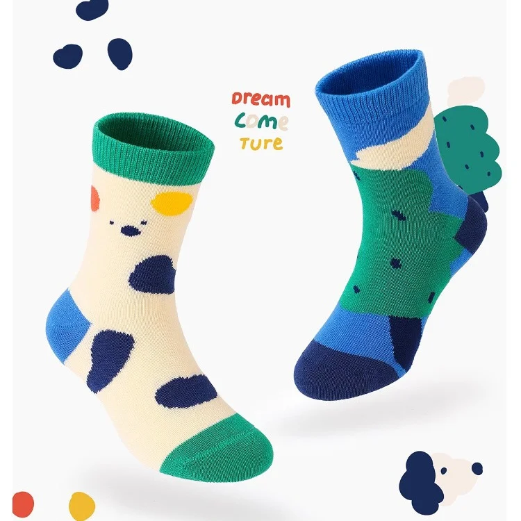 XJK Baby Socks Children Autumn Socks Boys Funny Puppy Pattern Socks 5 Pairs Cotton Socks Kids Sock