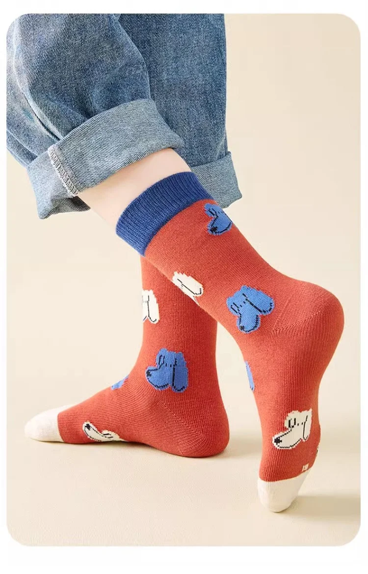 XJK Baby Socks Children Autumn Socks Boys Funny Puppy Pattern Socks 5 Pairs Cotton Socks Kids Sock