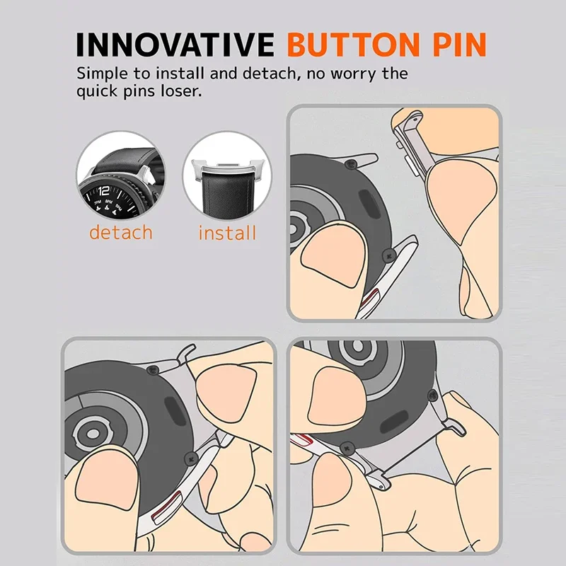 Metal Stainless Steel Watch Bands Connector Adapter for Samsung Galaxy Watch 8/8 classic 44mm 46mm 40mm replacement 22mm Strap