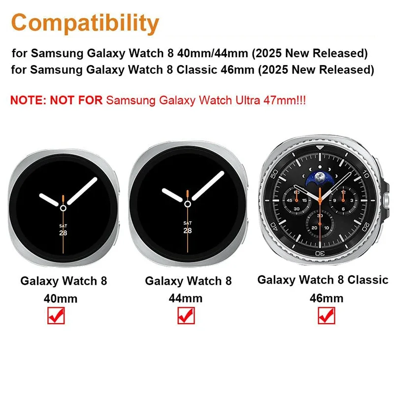Metal Stainless Steel Watch Bands Connector Adapter for Samsung Galaxy Watch 8/8 classic 44mm 46mm 40mm replacement 22mm Strap