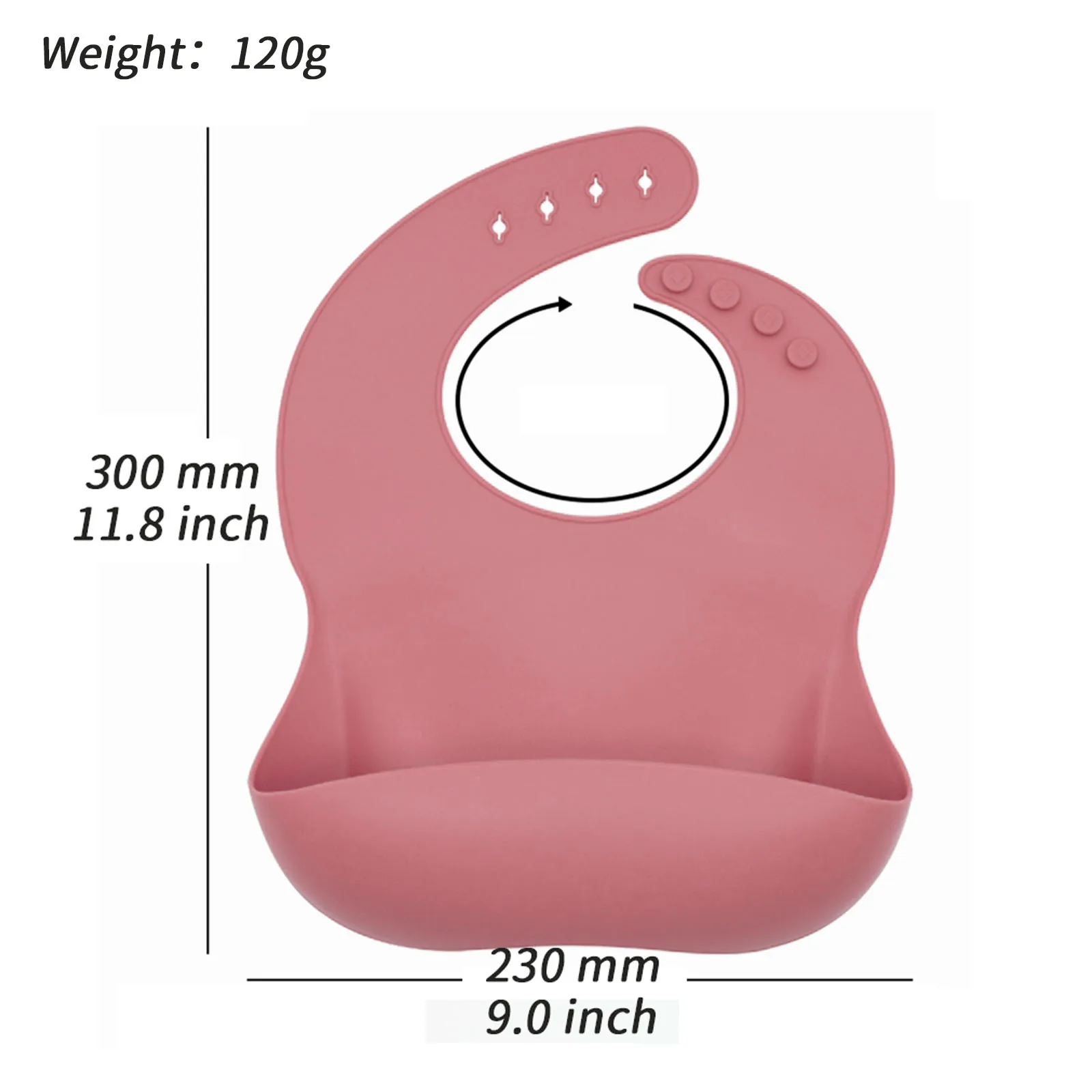 Food Grade Silicone Bib Food Catcher with Three-Dimensional and Multi-Stage Adjustment, Easy to Clean