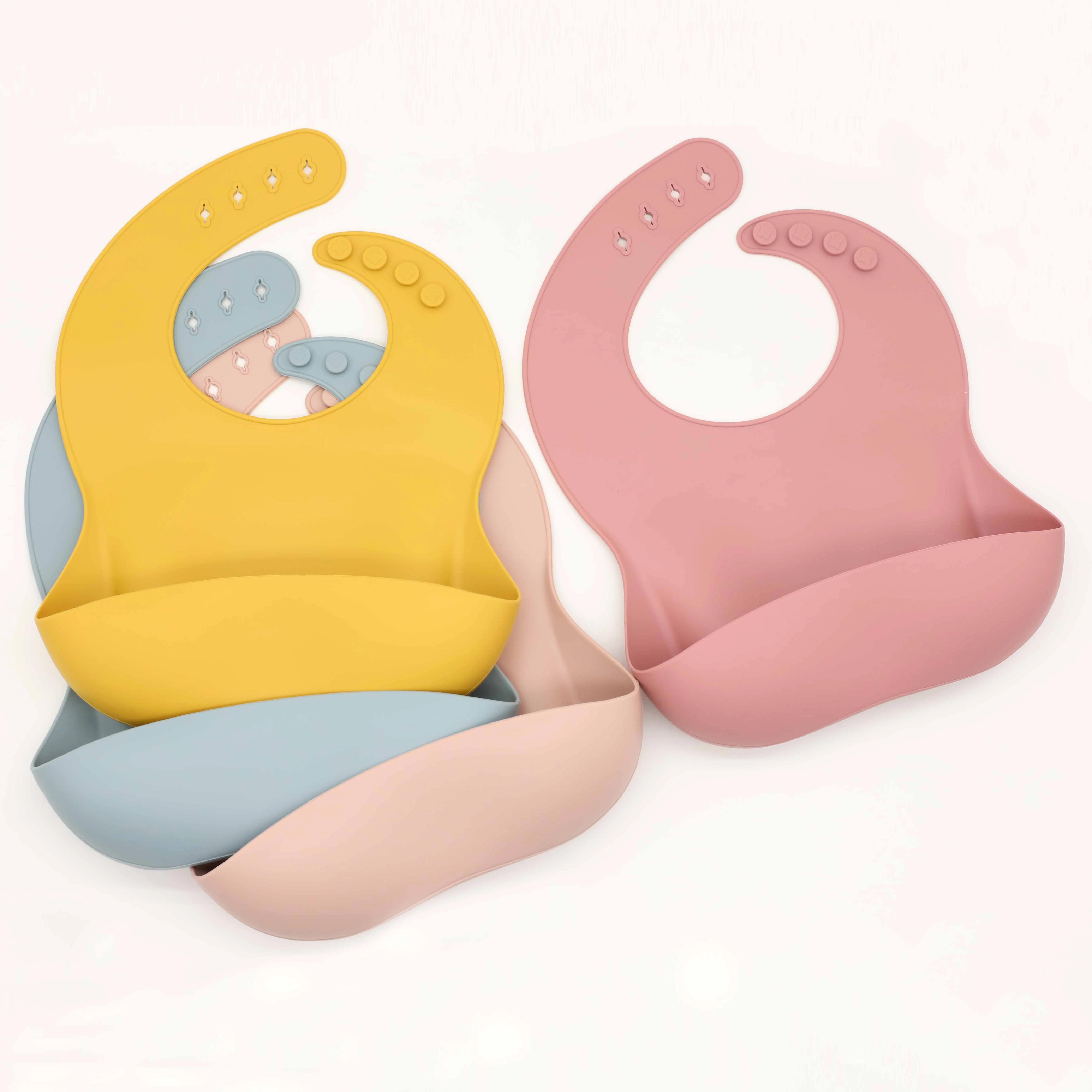 Food Grade Silicone Bib Food Catcher with Three-Dimensional and Multi-Stage Adjustment, Easy to Clean