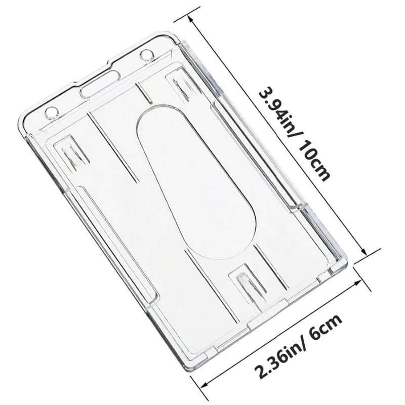 Transparent Badge Holder Exhibition ID Card Cover Case NameTag Badge Reel Keychain Hold 2 Cards Organizer Working Permit Sleeve