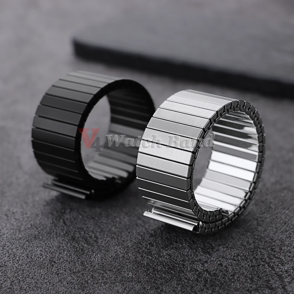 NEW Quick Release Stainless Steel Elastic Stretch Strap 14/16/18/20/22mm Watch Band Accessories Bracelet Metal Expansion Straps