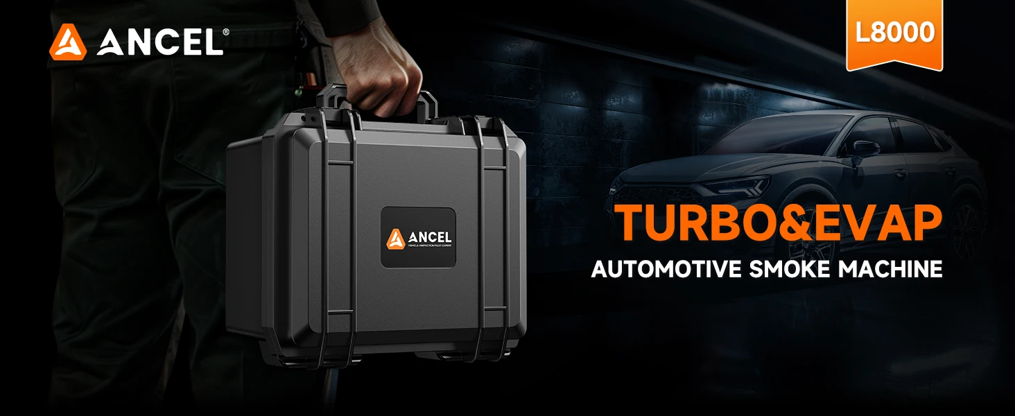 2026 ANCEL L8000 EVAP Smoke Machine Dual Mode Diagnostic LCD Screen Turbo Systems Tester Pipe Leakage Analyzer Built-in Air Pump