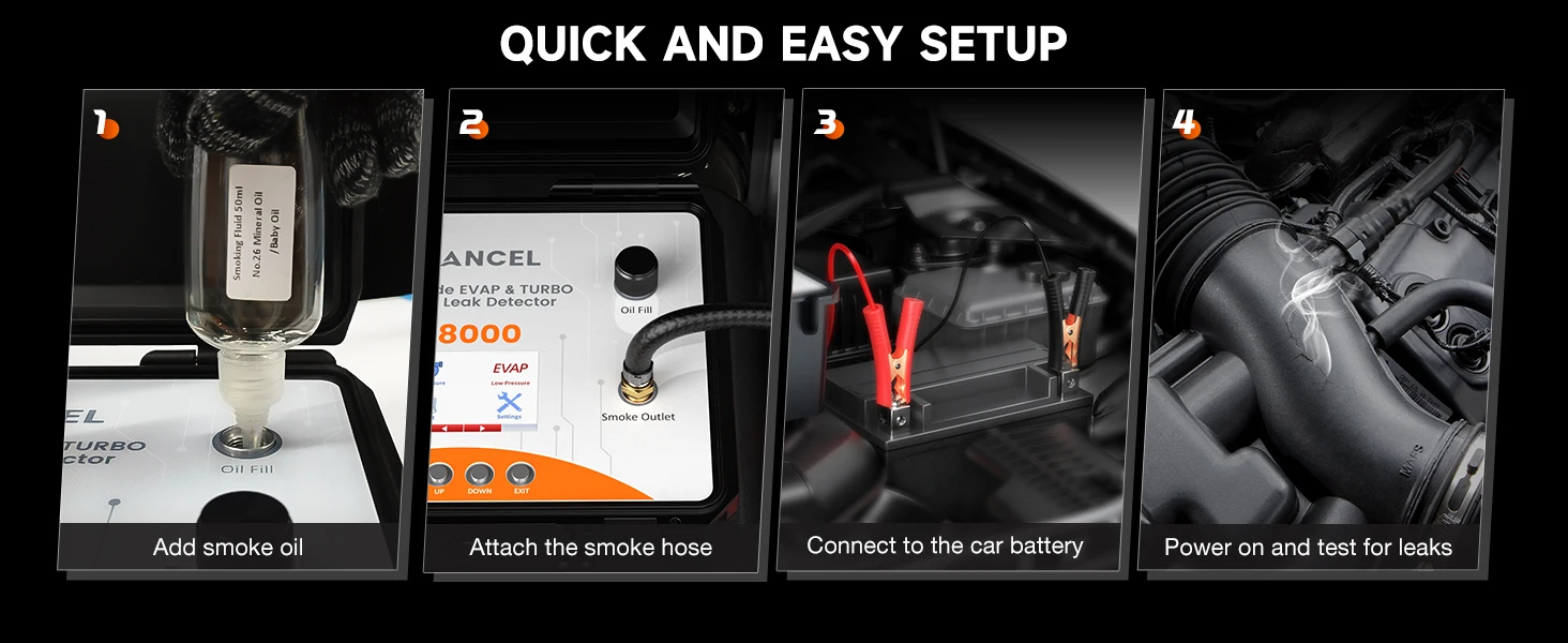 2026 ANCEL L8000 EVAP Smoke Machine Dual Mode Diagnostic LCD Screen Turbo Systems Tester Pipe Leakage Analyzer Built-in Air Pump