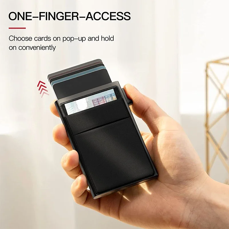 Slim Business Card Holder Rfid Minimalist Smart Wallet Pop Up Metal Box Credit Bank Visit Cardholder Case Porte Carte De Visite