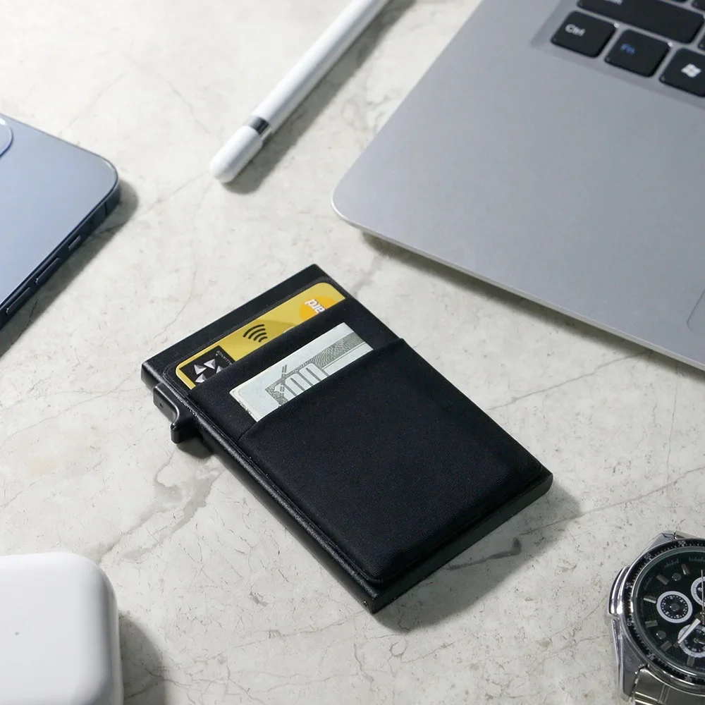 Slim Business Card Holder Rfid Minimalist Smart Wallet Pop Up Metal Box Credit Bank Visit Cardholder Case Porte Carte De Visite