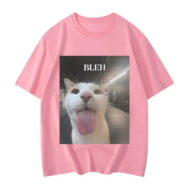 Bleh Funny Cat Meme Graphic Printed T Shirts Women Clothing Fashion Trend T-shirts Summer Casual Short Sleeve Clothing