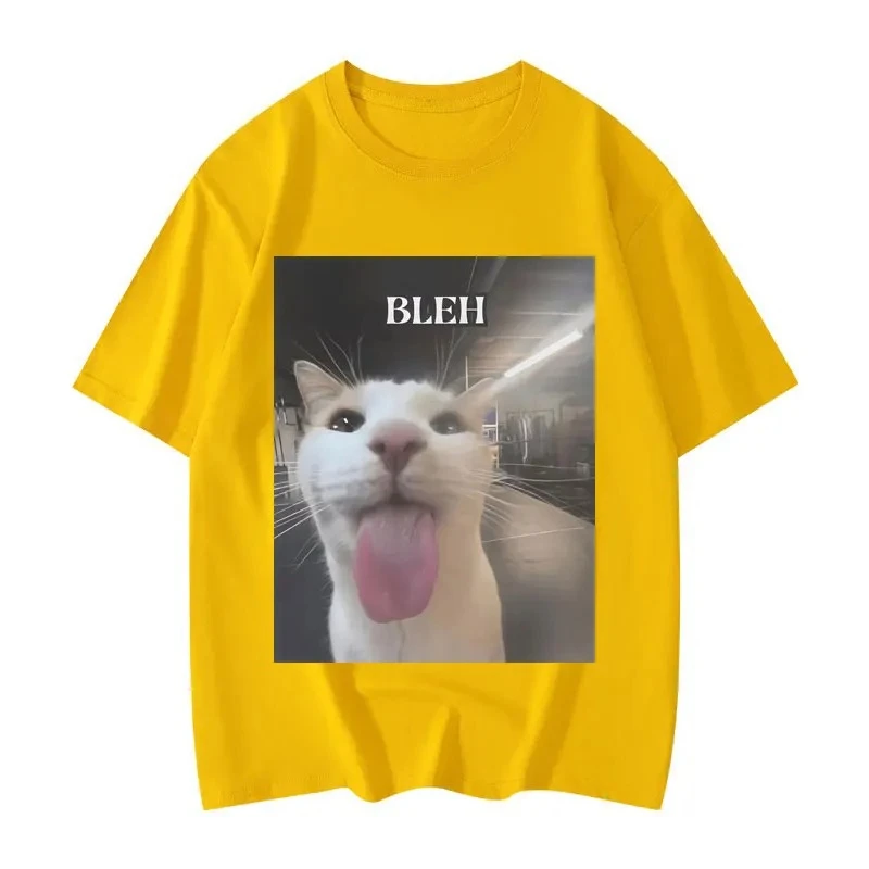 Bleh Funny Cat Meme Graphic Printed T Shirts Women Clothing Fashion Trend T-shirts Summer Casual Short Sleeve Clothing