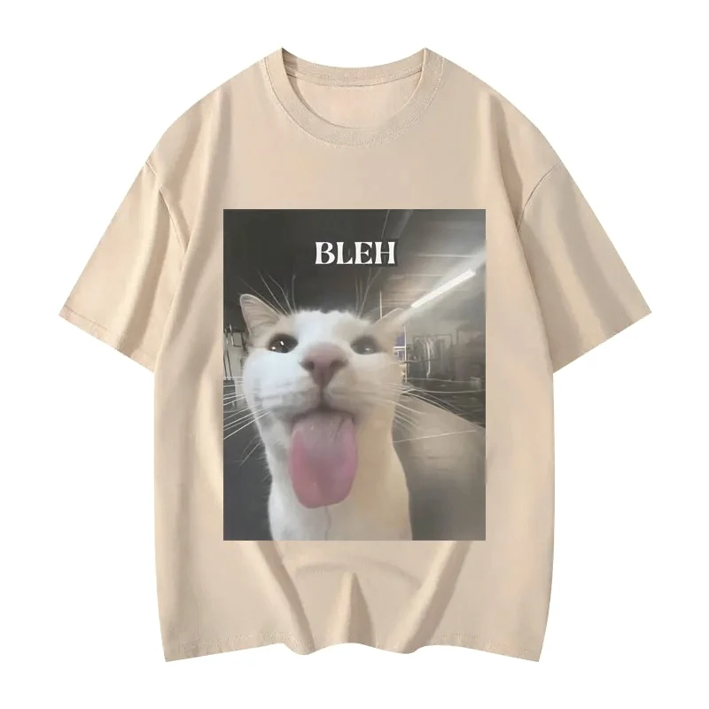 Bleh Funny Cat Meme Graphic Printed T Shirts Women Clothing Fashion Trend T-shirts Summer Casual Short Sleeve Clothing