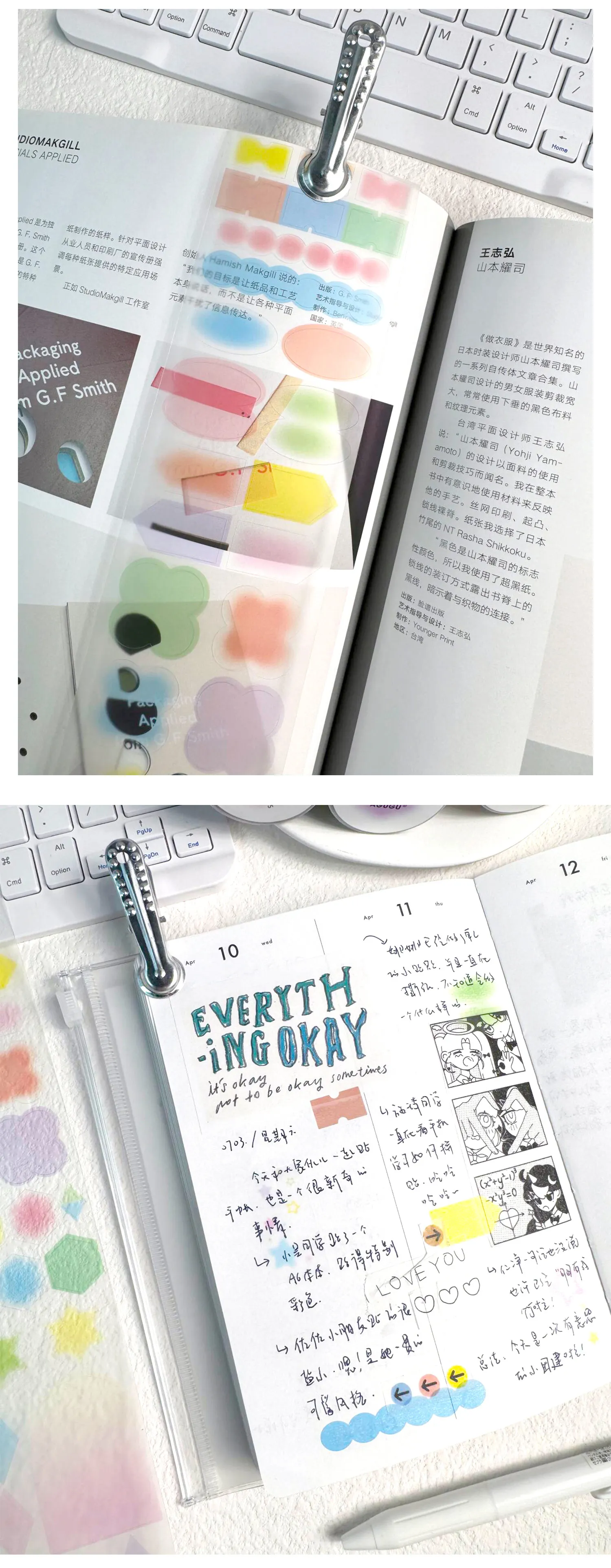 60mm * 2m geometric circle semi transparent PET die cut sticker DIY diary scrapbook basic decoration handmade aesthetic supplies