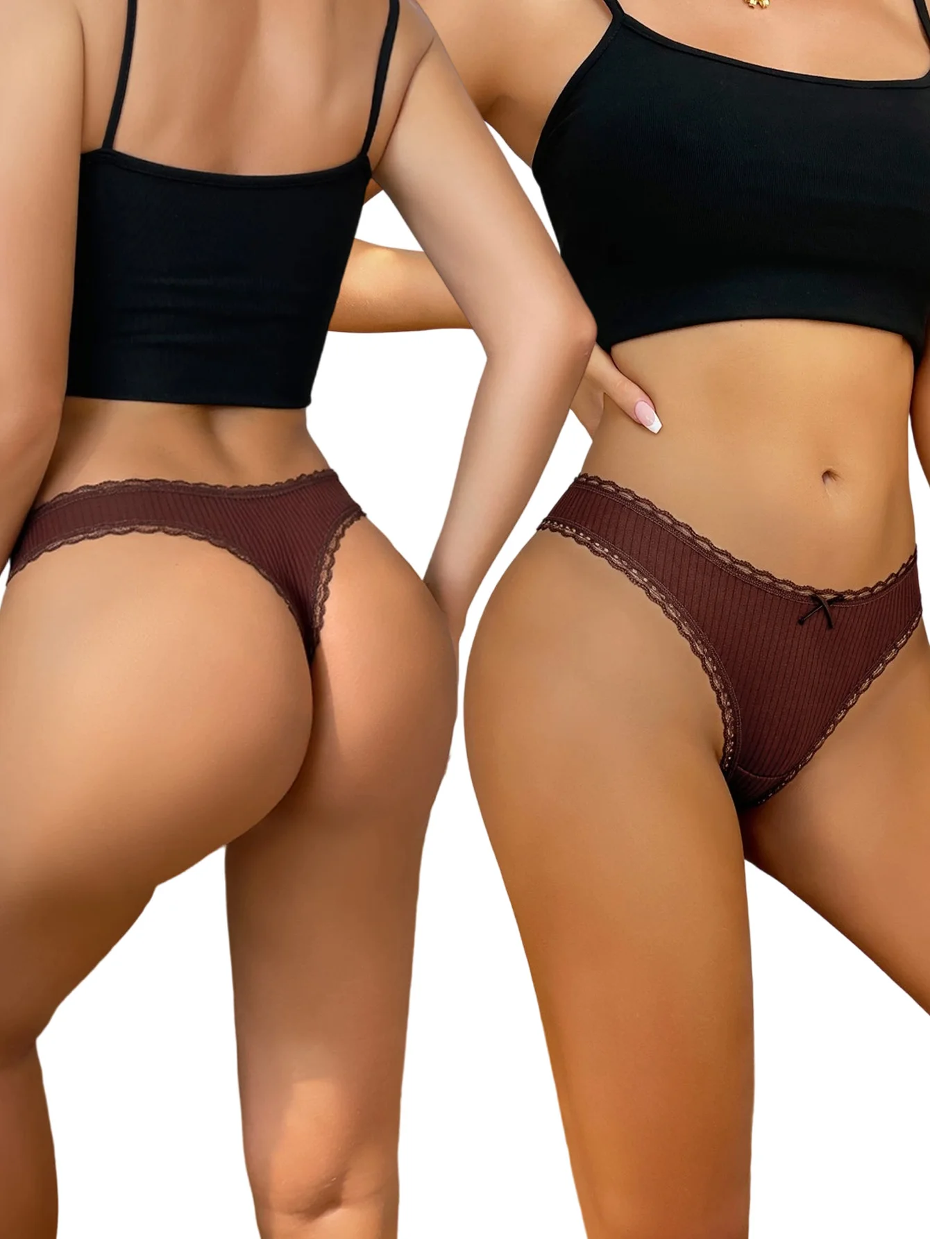 7Pcs/Set Women Thongs Panties Cotton Sexy Lace Underwear Tanga Solid T Back Pants Soft Underpants G-Strings Female Lingerie S-XL