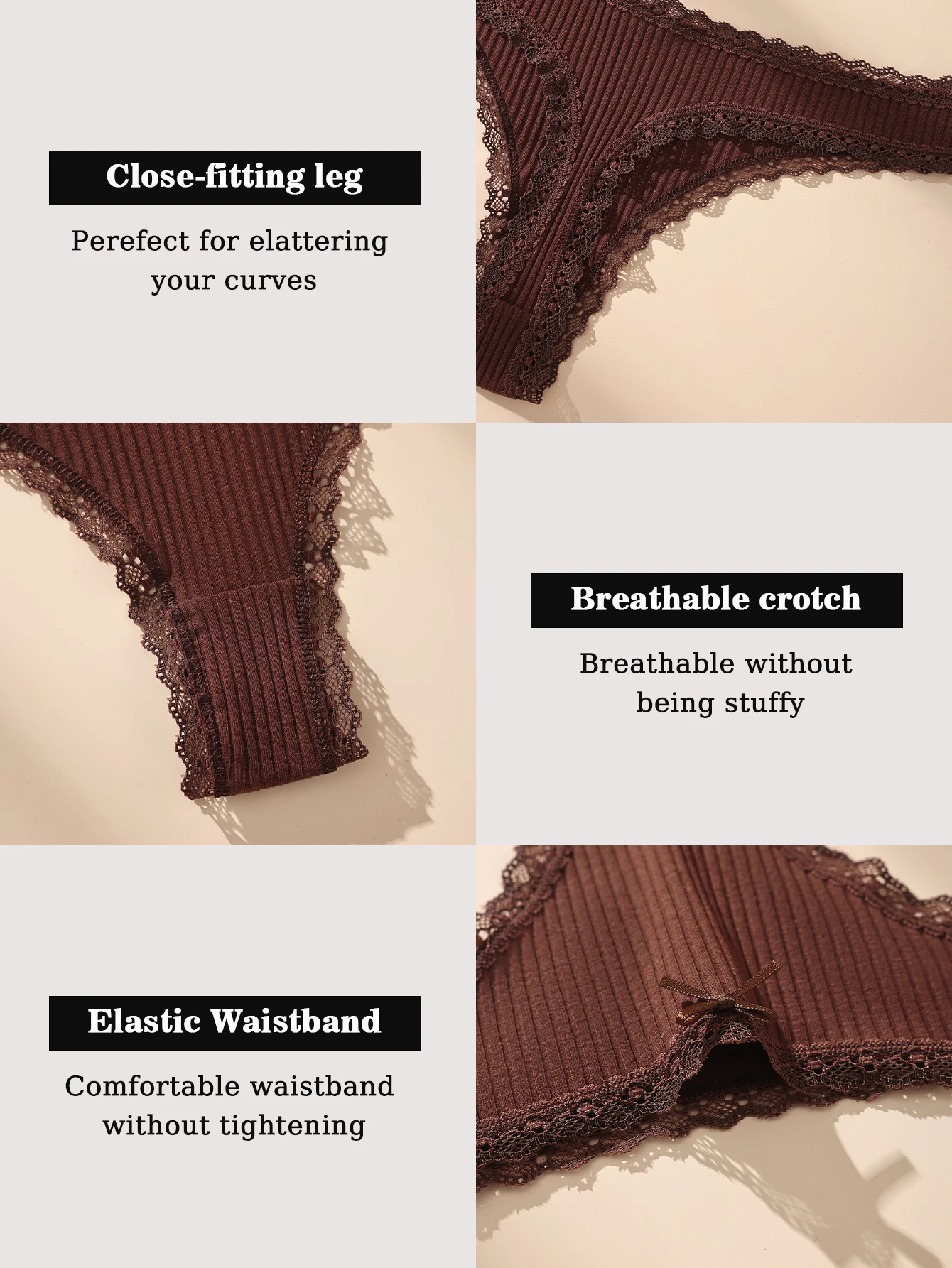 7Pcs/Set Women Thongs Panties Cotton Sexy Lace Underwear Tanga Solid T Back Pants Soft Underpants G-Strings Female Lingerie S-XL