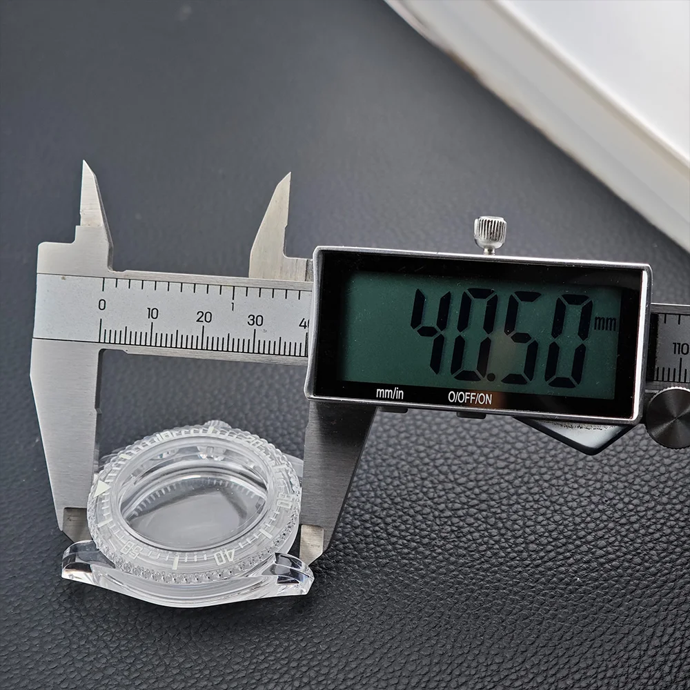 40mm Transparent Watch Luminous Case for NH35 NH36 Movement Fits 28.5-29mm Dial Wrist Watch Accessories Parts Transparent Strap