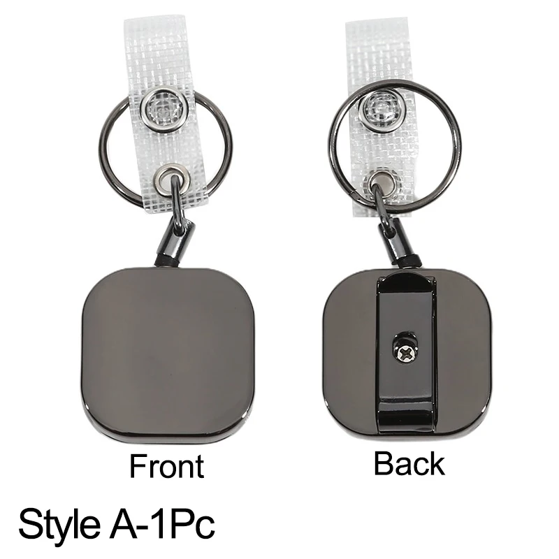 Retractable Keychain Badge Reel Holders Metal Heavy Duty With Carabiner Belt Clip And Key Ring For ID Card Name Holder