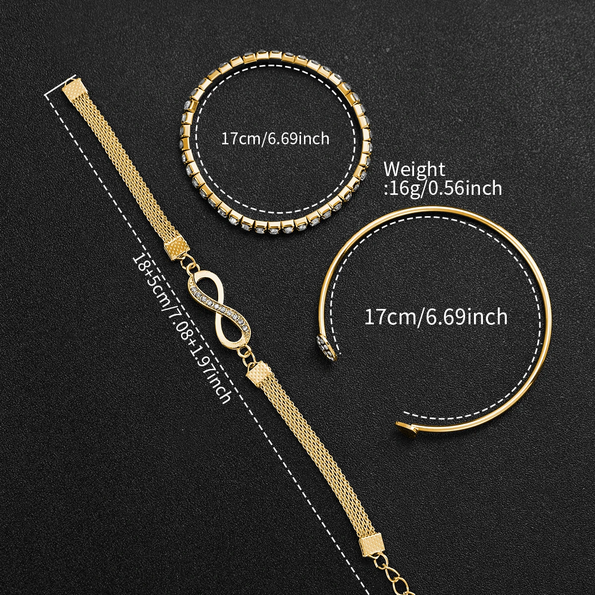 4PCS/Set Fashion Arabic Dial Women Watches Ladies Quartz Wristwatch Rhinestone Bracelets Set Reloj Mujer（Without Box）