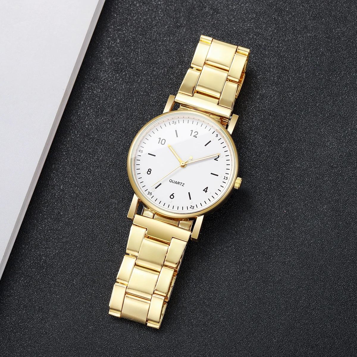 4PCS/Set Fashion Arabic Dial Women Watches Ladies Quartz Wristwatch Rhinestone Bracelets Set Reloj Mujer（Without Box）