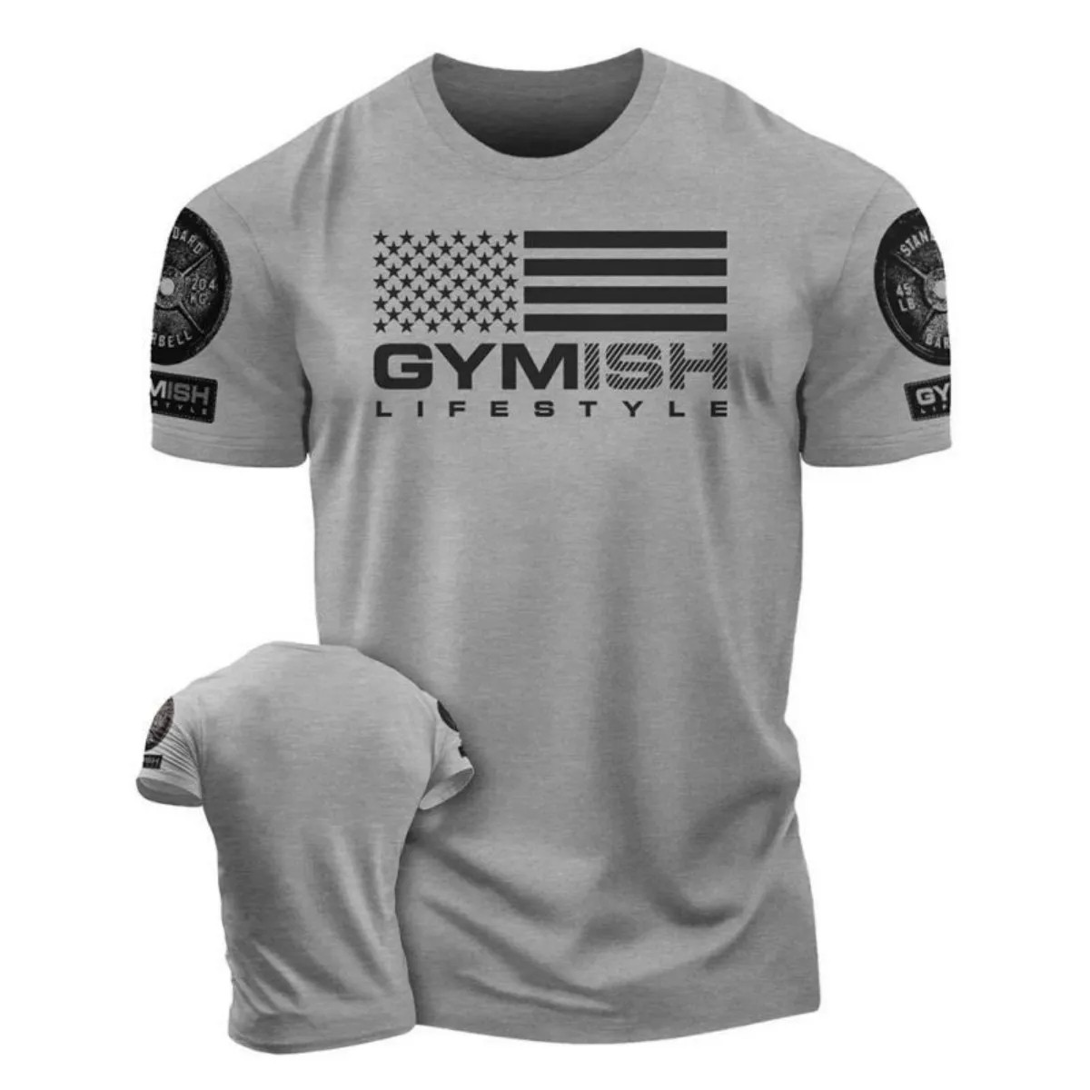 Summer Fashion Men's Muscle Training Letter Print Comfortable and Breathable Round Neck T-Shirt Outdoor Casual Sports Top