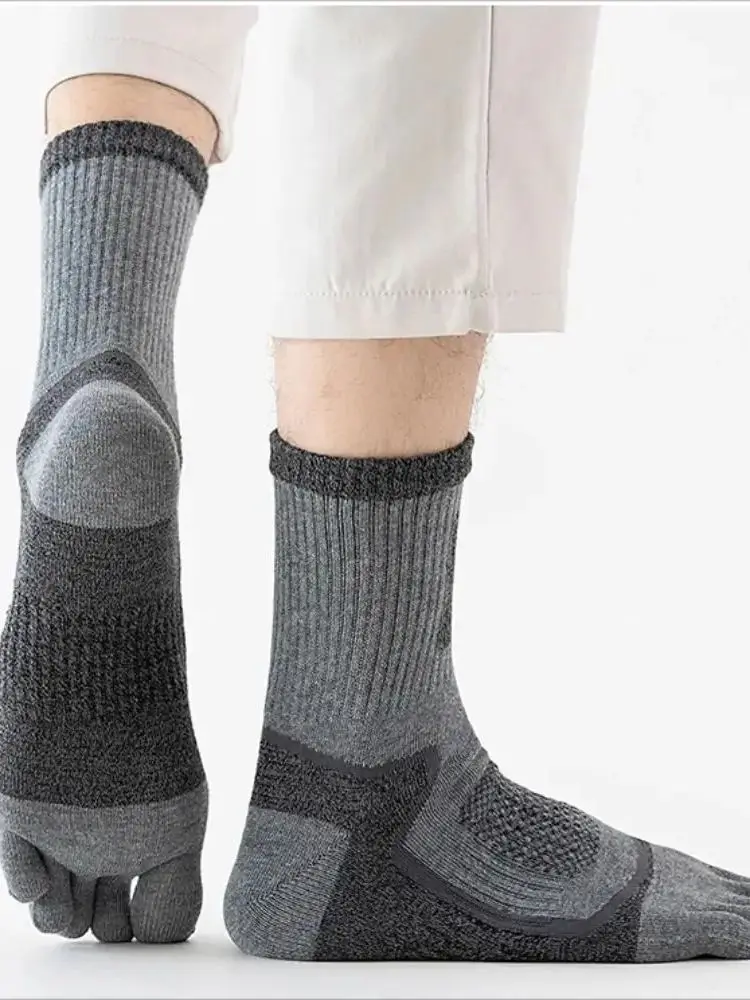 Sports Toe Socks Compression Running Socks Breathable Sweat-Absorbing Comfortable Thick Endurable Outdoor Fitness 5 Finger Socks