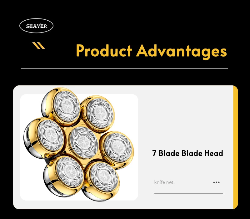 5-IN-1 7D Floating Blade Electric Shaver With Charging Base For Men Beard Trimmer Clipper Rechargeable Bald Head Electric Razor