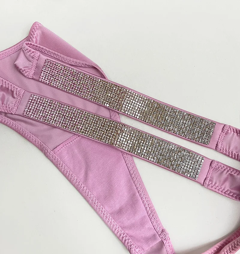 Letter Sexy Panties Women Thongs Rhinestones Diamonds G-string Sports Thong Low Waist Shorts Briefs T-back Fitness S-XL