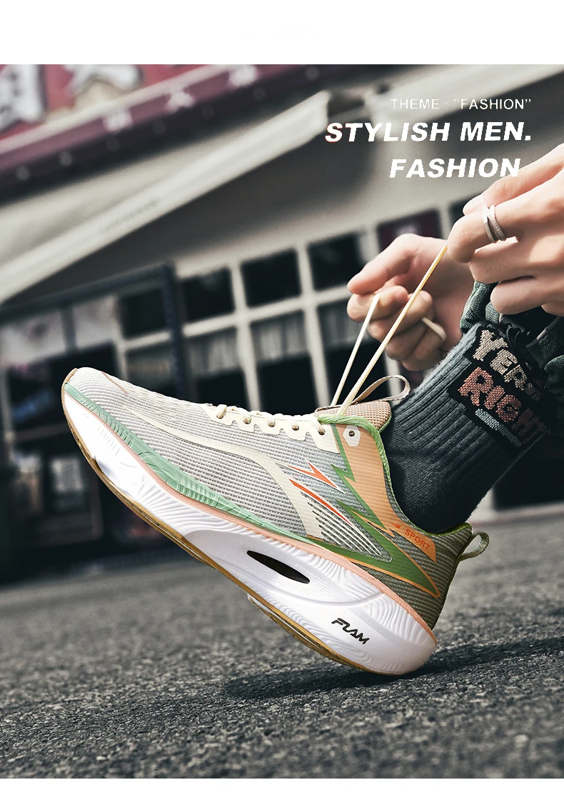 Marathon Men Sports Running Shoes Carbon Board Air Cushion Breathable Lightweight Women's Comfortable Athletic Nonskid Sneakers