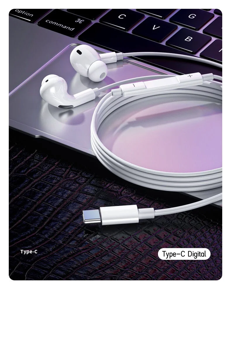 Type C 3.5mm Wired Earphones For in-ear Redmi mi Xiaomi 17 15 14 13 12 11 Pro Headphones iphone16 15 Samsung Huawei Phone Tablet