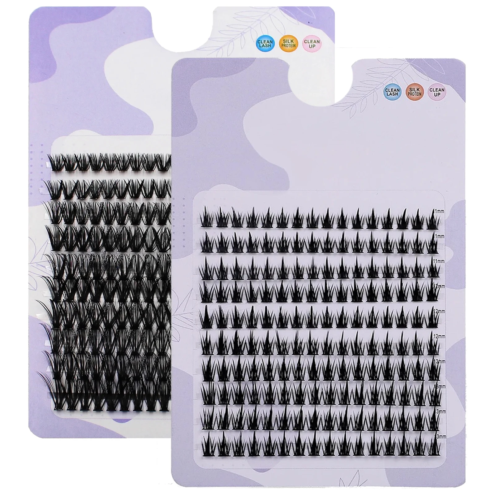 Jiefuxin DIY Lashes Fox Eye Manga False Eyelashes Large Capacity Tapered Thick Segmented Individual Cluster Lash Extensions