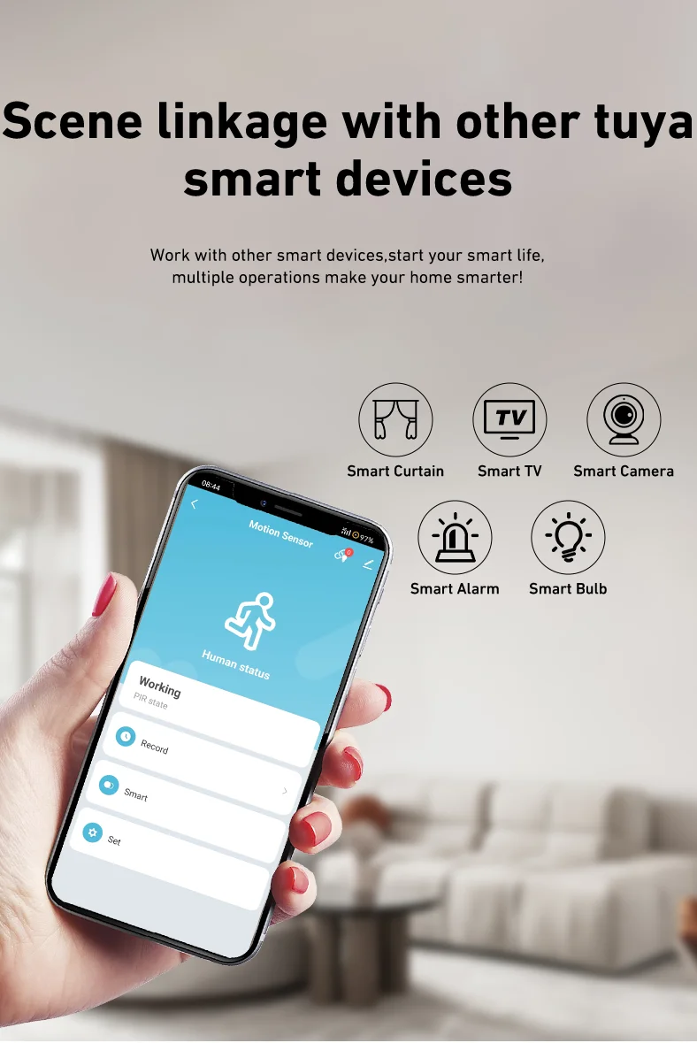 Tuya WiFi Zigbee PIR Motion Sensor Zigbee Sensor APP Remote Control Works With Yandex Google Home SmartLife Alexa