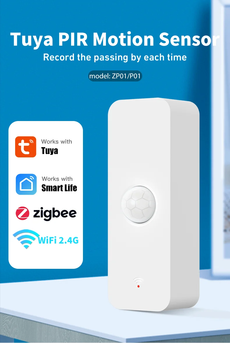 Tuya WiFi Zigbee PIR Motion Sensor Zigbee Sensor APP Remote Control Works With Yandex Google Home SmartLife Alexa