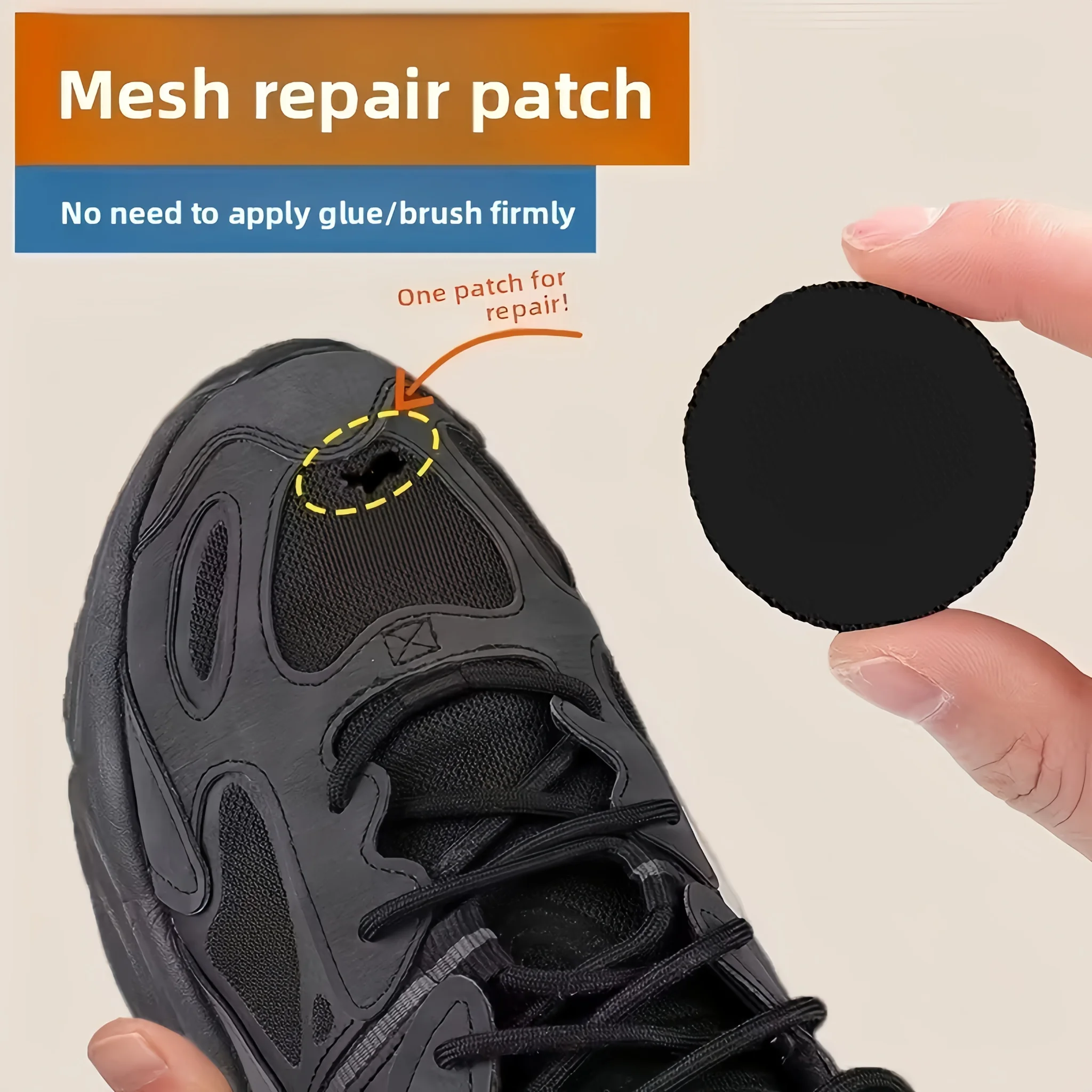 6 Pcs Self-Adhesive Shoe Patches, Strong Waterproof Repair for Holes, Fabric, Mesh, Invisible Shoe Fix, Seamless Shoe Repair