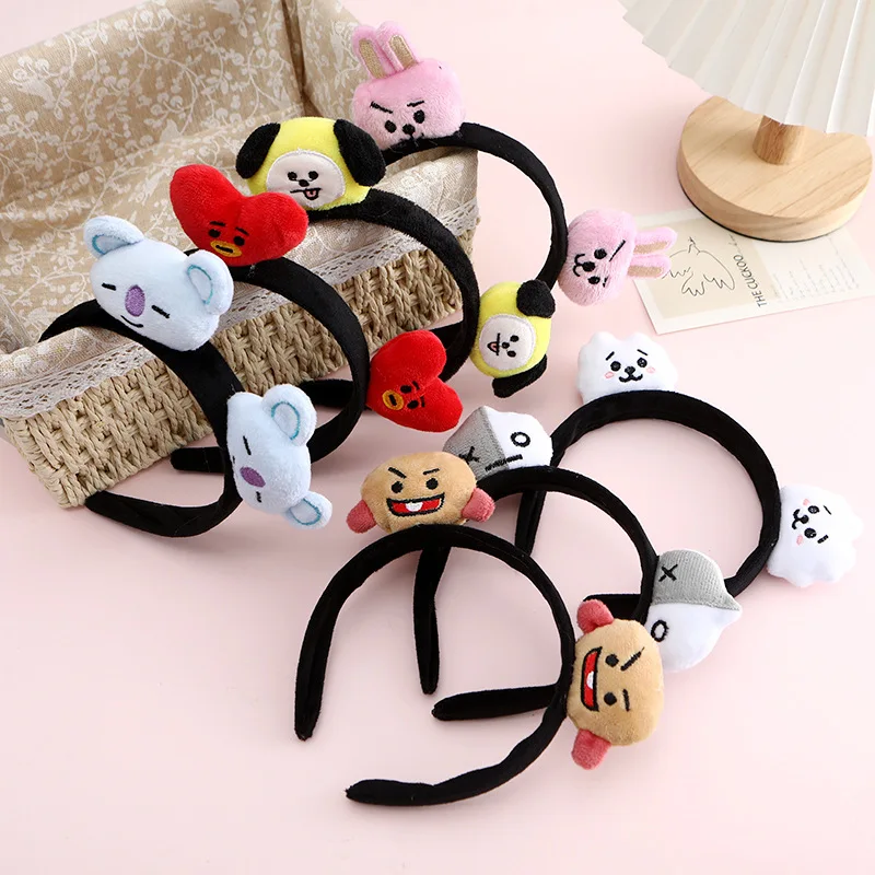 BT21 koya RJ Shooky Man Tata Chimmy Cooky Creative Cartoon Cute Doll Headband Secondary Animation Peripheral Decoration Headband