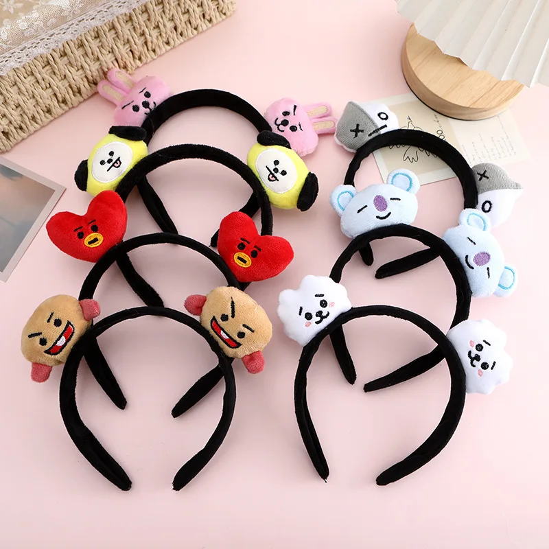 BT21 koya RJ Shooky Man Tata Chimmy Cooky Creative Cartoon Cute Doll Headband Secondary Animation Peripheral Decoration Headband
