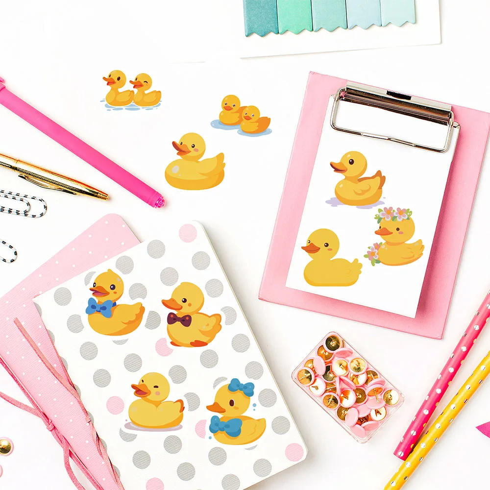 500PCS Cute Cartoon Duck Roll Stickers Notebook Phone Birthday Coffee Skateboard Fashion Laptop Luggage Waterproof Decoration 