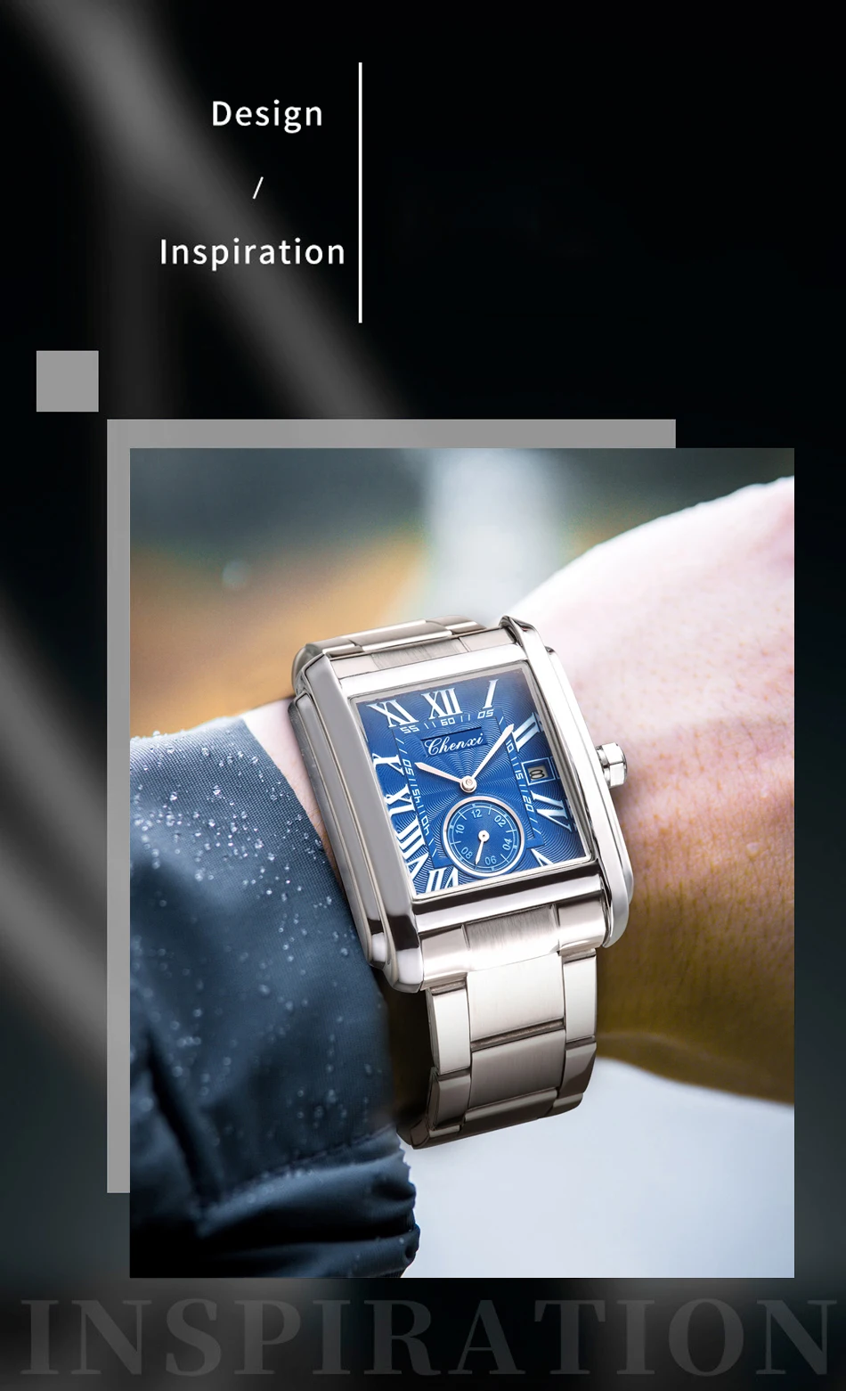 CHENXI 8216 Quartz Watches Fashion Simple Business Simple Silvery Stainless Steel Strap Wristwatches for Men Relógios Masculino