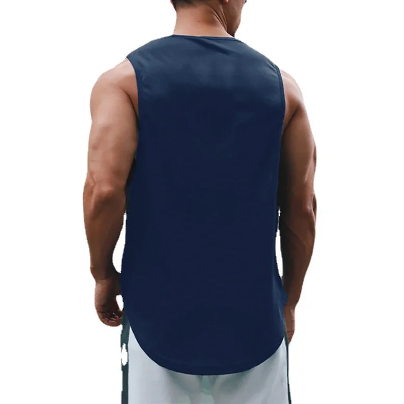 Gym Bodybuilding Sports Sleeveless T-Shirts Mens Fitness Workout Muscle Tank Tops Summer Mesh Breathable Stretch Quick Dry Vests