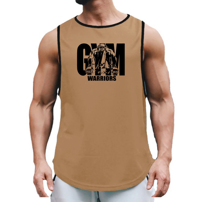 Gym Bodybuilding Sports Sleeveless T-Shirts Mens Fitness Workout Muscle Tank Tops Summer Mesh Breathable Stretch Quick Dry Vests