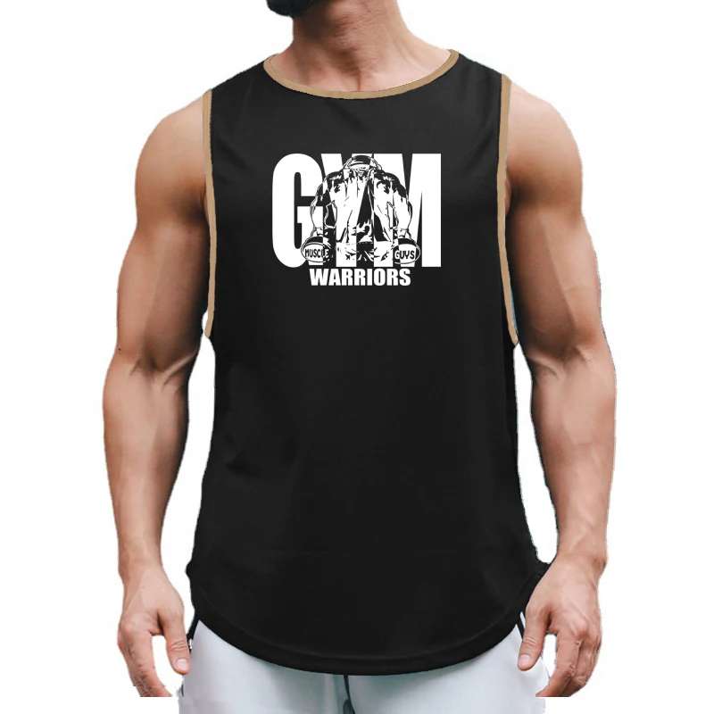 Gym Bodybuilding Sports Sleeveless T-Shirts Mens Fitness Workout Muscle Tank Tops Summer Mesh Breathable Stretch Quick Dry Vests