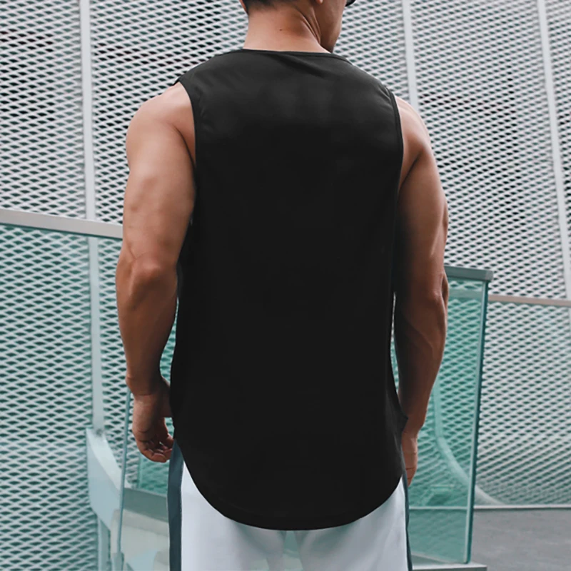 Gym Bodybuilding Sports Sleeveless T-Shirts Mens Fitness Workout Muscle Tank Tops Summer Mesh Breathable Stretch Quick Dry Vests