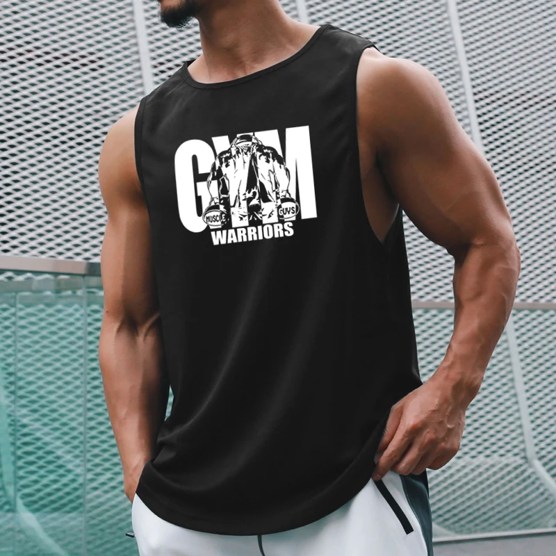 Gym Bodybuilding Sports Sleeveless T-Shirts Mens Fitness Workout Muscle Tank Tops Summer Mesh Breathable Stretch Quick Dry Vests