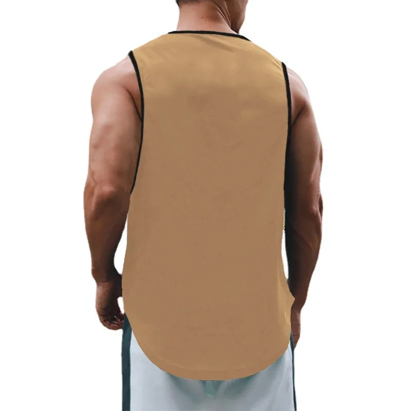 Gym Bodybuilding Sports Sleeveless T-Shirts Mens Fitness Workout Muscle Tank Tops Summer Mesh Breathable Stretch Quick Dry Vests